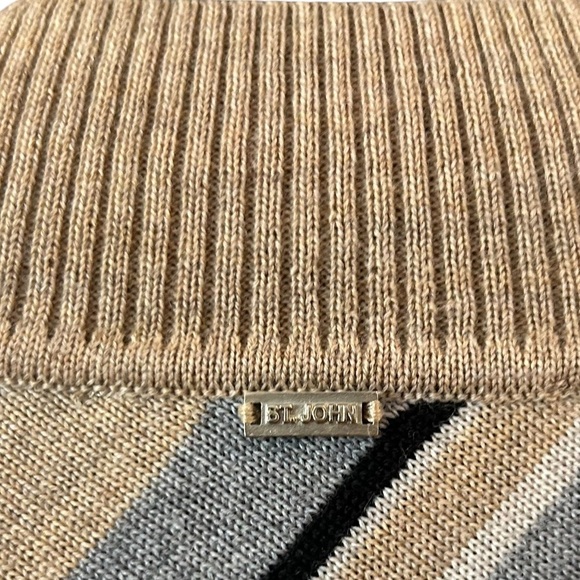 St John Wool Double Zip Graphic Cardigan - Picture 4 of 10